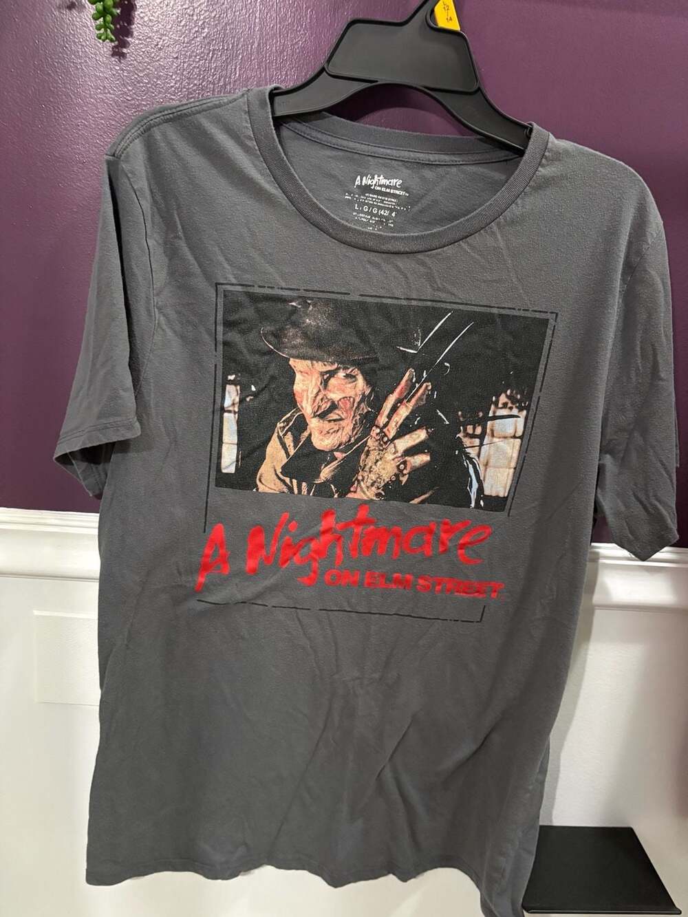 A Nightmare On Elm Street Freddy Krueger Gray Graphic T-Shirt